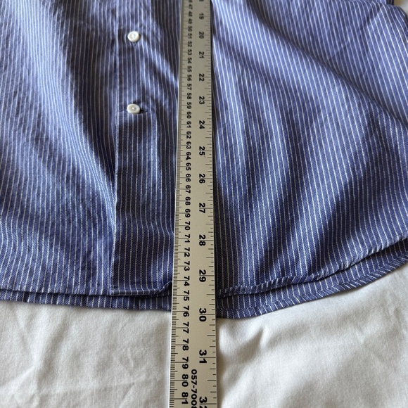 Spier & Mackay‎ Handmade Men's Pinstripe Long Sleeve Button Up Shirt Purple 16.5 - Picture 10 of 13